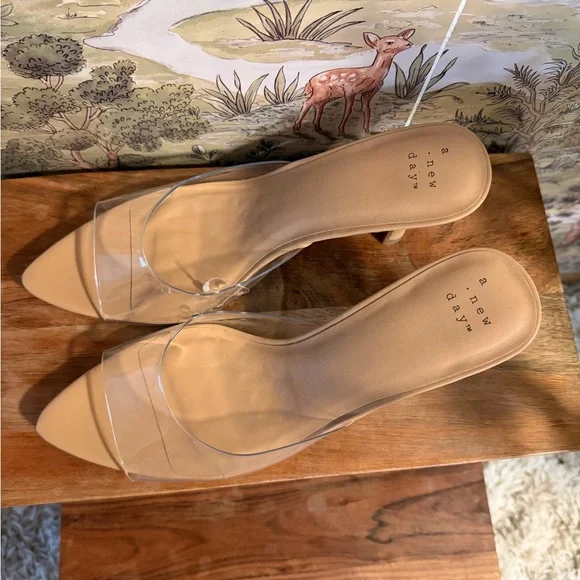 a new day Clear and Tan Heeled Mules - Picture 6 of 6
